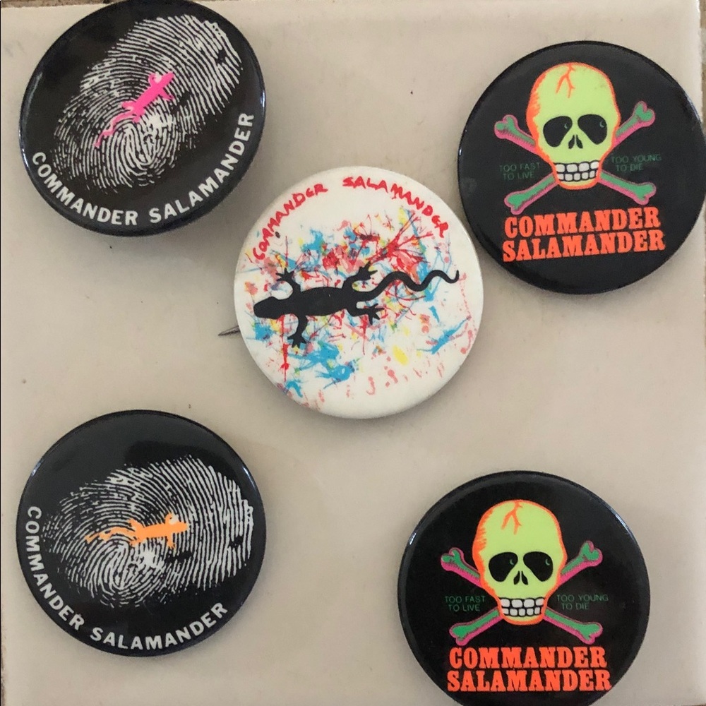 1980s Commander Salamander Georgetown Washington DC punker pins
